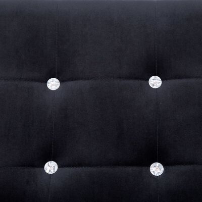vidaXL 2-местен диван с подлакътници, черен, хром и кадифе