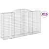 vidaXL Габионни кошници арка 15 бр 300x50x160/180см поцинковано желязо