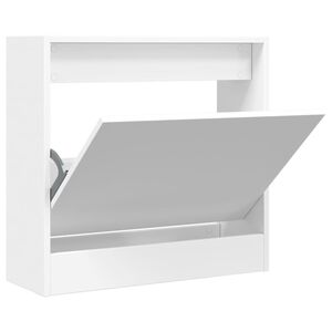 vidaXL Шкаф за обувки, бял, 60x21x57 см, инженерно дърво