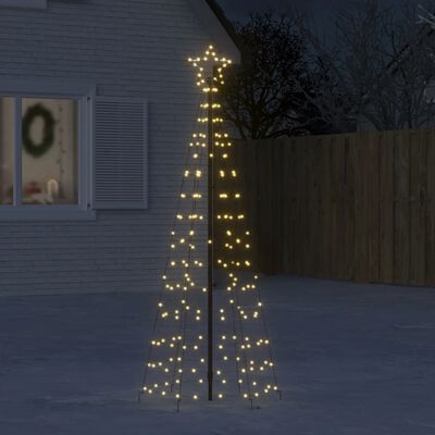 vidaXL Коледна светеща елха с шипове 220 LED топло бяло 180 см