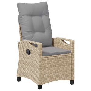 vidaXL Лежанка за градина Бежов и Светло Сив 56 x 60 x 112 см
