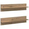 vidaXL Стенен рафт Монтиране на стена 2 pcs Дъб 80 x 11,5 x 18 см