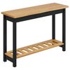 VidaXL Конзолна маса с рафт със съхранение EKAI Черно 112 x 35 x 76 см