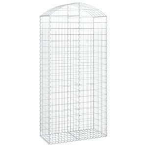 vidaXL Дъговидна габионна кошница 100x50x200/220 см поцинковано желязо