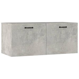 vidaXL Стенен шкаф, бетонно сив, 80x36,5x35 см, инженерно дърво