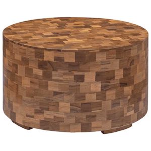 vidaXL Маса за кафе, 60x60x35 см, тиково дърво масив