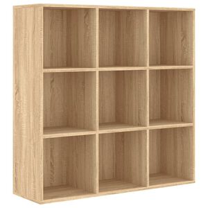 vidaXL Шкаф библиотека, дъб сонома, 98x30x98 см, ПДЧ
