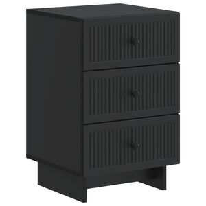 vidaXL Нощен шкаф Черно 43 x 41 x 66,5 см Инженерна дървесина