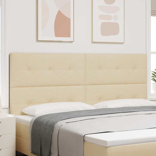 vidaXL Облегалка за глава с таблото Крем 200 cm Изкуствена