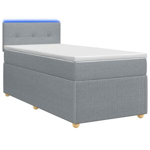 vidaXL Континентално легло с матрак Светлосиво 90 x 190 cm Текстил