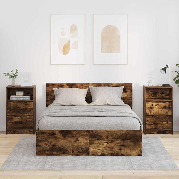 vidaXL Нощни маси 2 pcs Димян дъб 40 x 30 x 467 см Инженерно дърво