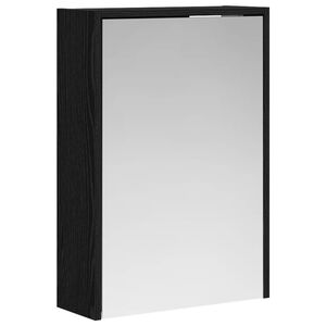 vidaXL Шкаф с огледало за баня с рафт Черния дъб 43 x 16 x 62.5 см