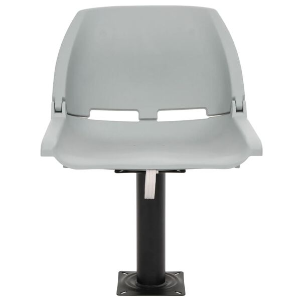 vidaXL Сгъваем стол за лодка 4 части без възглавница сив 48x51x41 см