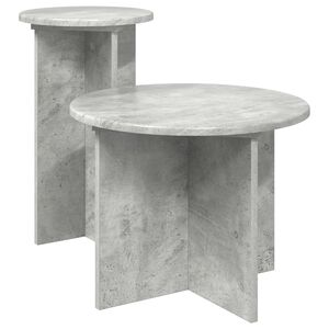 vidaXL Комплект помощни маси 2 pcs Бетонно сиво Инженерна дървесина