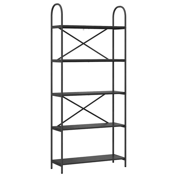 vidaXL Рафт за книги Черния дъб 80 x 30 x 183 см Инженерно дърво