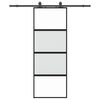 vidaXL Плъзгаща се врата с комплект обков Черно 76x205 cm