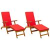 vidaXL Сгъваем и reclining шезлонг 2 pcs Червено 55 x 146 x 91 см