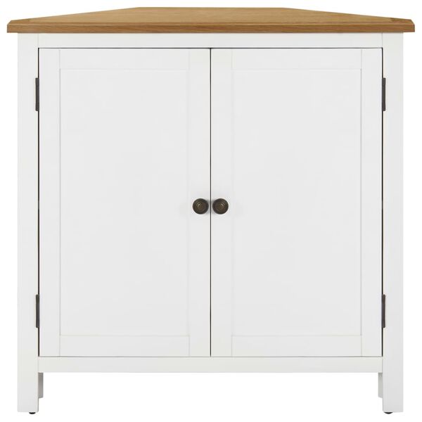 vidaXL Ъглово шкафче, 80x33,5x78 см, дъбов масив