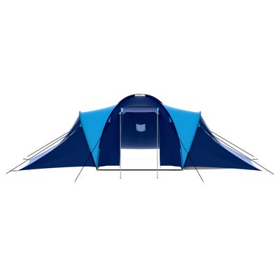 vidaXL Къмпинг палатка, текстил, 9-местна, тъмносиньо и синьо