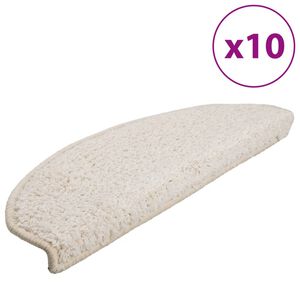 vidaXL Изтривалки за стълби, 10 бр., 65x21x4 см, бели, полукръгли, големи
