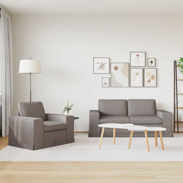 vidaXL Диван 140cm 2 pcs Таупе Метал