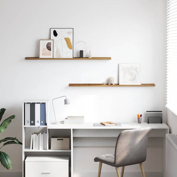 vidaXL Стенен рафт с рафт 2 pcs Кафяво 115 x 9 x 3 cm Инженерно дърво