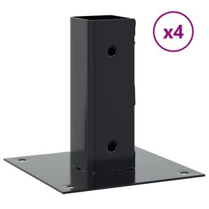 vidaXL Основи за стълбове квадрат 4 бр прахово боядисана стомана