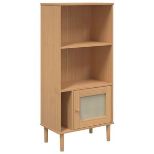 vidaXL Библиотека SENJA ратанова визия кафява 60x35x130 см бор масив