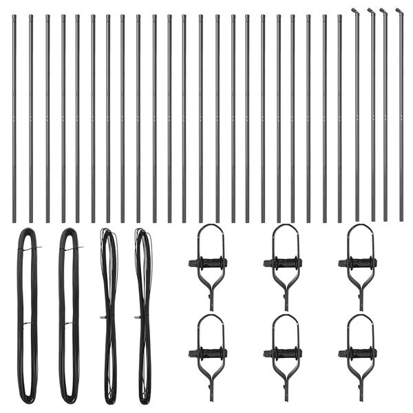 vidaXL Стълб за ограда. Друг 26 pcs Сив 3,2 x 3,2 x 200 см Стомана