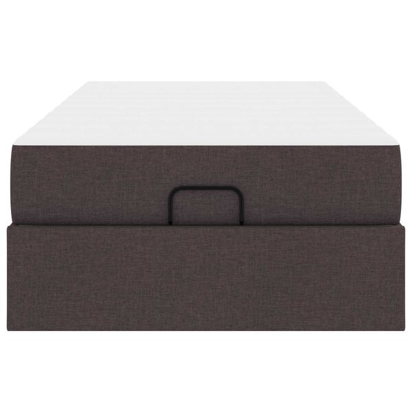 vidaXL Рамка за легло с матрак с матрак 2 pcs Кафеникаво текстил