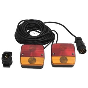 vidaXL Светлини за ремарке, 2 бр, червени, 10,5x5x9,5 см, 12V крушка