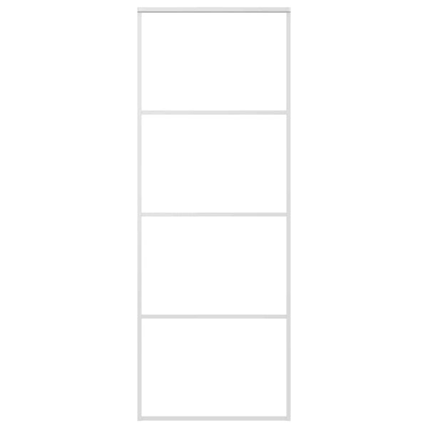 vidaXL Плъзгаща се врата матирано ESG стъкло и алуминий 76x205 см бяла