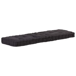 vidaXL Палетна възглавница за под, памук, 120x40x7 см, черна