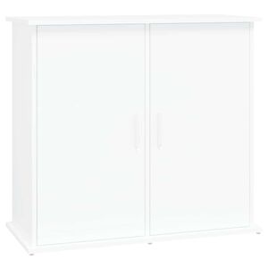 vidaXL Поставка за аквариум, бяла, 81x36x73 см, инженерно дърво