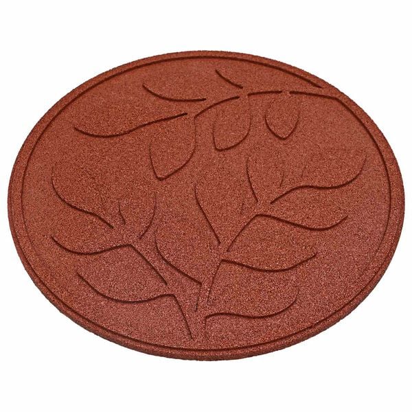 vidaXL Стъпаловиден камък 6 pcs Червено &Oslash; 44 x 2 см Каучук