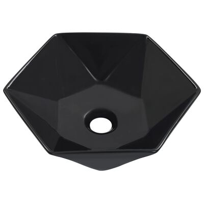 vidaXL Мивка, 41x36,5x12 см, керамична, черна