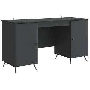 vidaXL Бюро Черно 142,5 x 50 x 75 см Инженерна дървесина
