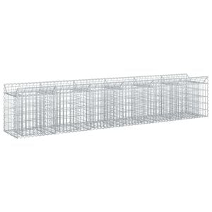 vidaXL Габиона повдигнато легло 2 бр. 300 x 50 x 60 см Сребристо