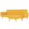 vidaXL 2-местен диван с табуретка и две възглавници, жълт, текстил