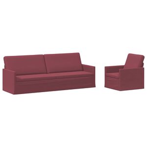 vidaXL Комплект дивани 2 pcs Виненочервен Текстил
