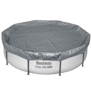 Bestway Покритие за басейн &Oslash;3,05 м Кръгла Полиестер Сиво