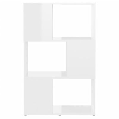 vidaXL Библиотека/разделител за стая, бял гланц, 60x24x94 см, ПДЧ