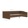 vidaXL Дневно легло с матрак, USB, тъмнокафяво, текстил, 90х200 см