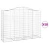 vidaXL Габионни кошници арка 50 бр 200x50x140/160см поцинковано желязо