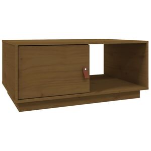 vidaXL Кафе маса, меденокафява, 80x50x35,5 см, борово дърво масив
