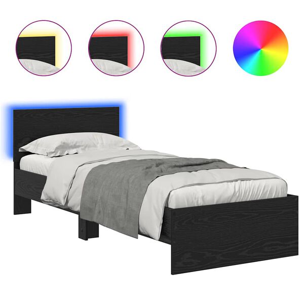 vidaXL Рамка за легло с таблото Черния дъб 75 x 190 cm Инженерно дърво