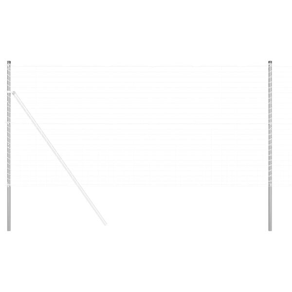 vidaXL Стълб за ограда. 2 pcs Сребрист Прахово покритие стомана