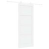 vidaXL Преплъзваща се врата 86 x 211 cm Инженерна дървесина Бяло