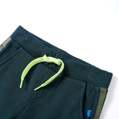 Детски спортен панталон с връв, зелен мъх, 92