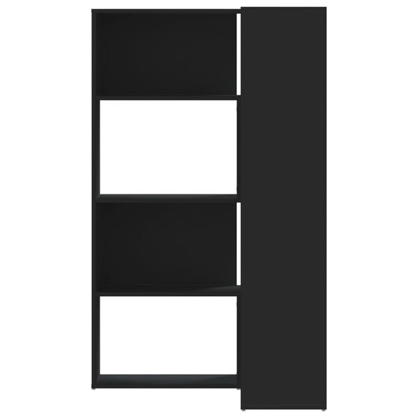 vidaXL Ъглова етажерка 4 нива черен 85x85x140 см инженерно дърво